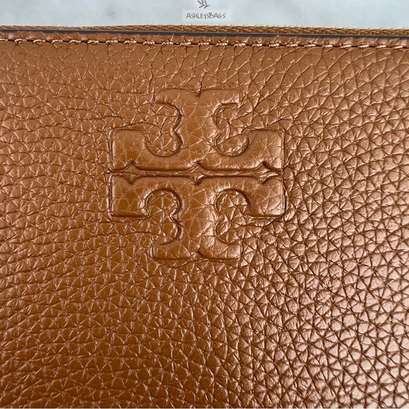 Tory Burch Large Thea Zip Continental Wallet & ID Holder Case In Moose Brown - Picture 3 of 12